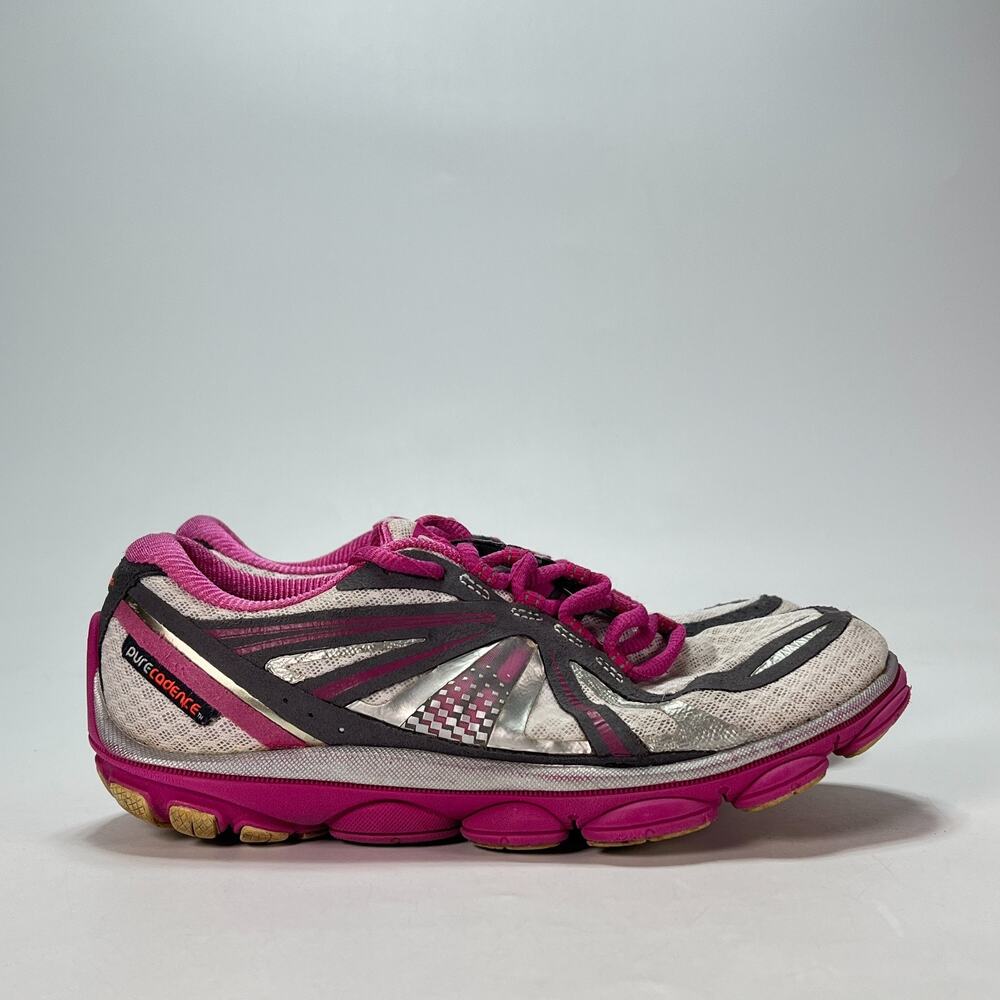 Brooks PureCadence 3 Fuchsia Pink Silver Running Shoes 1201541B507 Womens Size 6